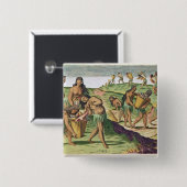 Verzamelen van voedsel voor het gemeentelijke esto vierkante button 5,1 cm (Voorkant /achterkant)