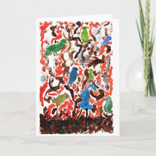 Verzamelen van vogels in een boom notitiekaart (Voorkant)