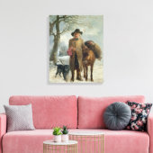 Verzamelen van winterbrandstof canvas afdruk (Insitu (Woonkamer))