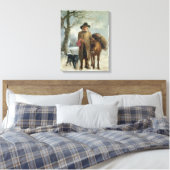 Verzamelen van winterbrandstof canvas afdruk (Insitu (Slaapkamer))