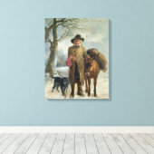 Verzamelen van winterbrandstof canvas afdruk (Insitu (Houten vloer))