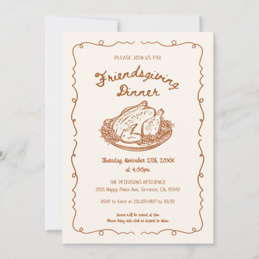 Verzamelen Vriendschappen Dinner Party Kaart (Voorkant)