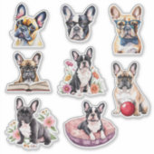 Verzameling Adorable Franse Bulldog Sticker (Voorkant)