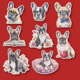 Verzameling Adorable Franse Bulldog Sticker