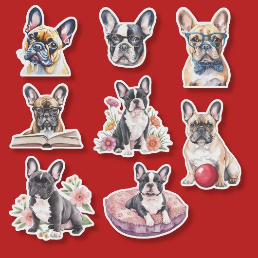 Verzameling Adorable Franse Bulldog Sticker