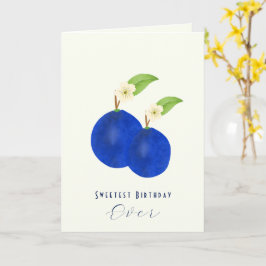 Verzameling botanische pruimen verjaardag kaart