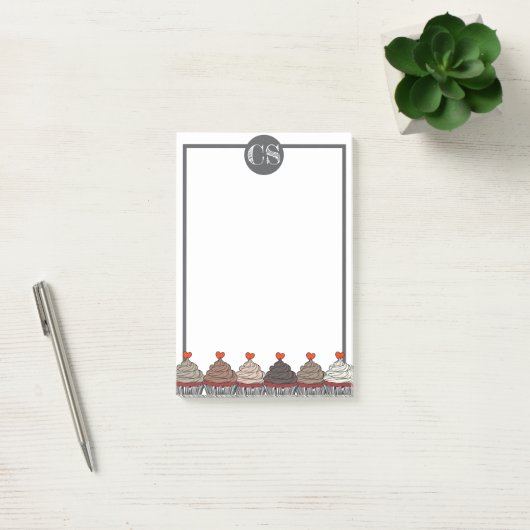 Verzameling cupcakes post-it® notes (Kantoor)