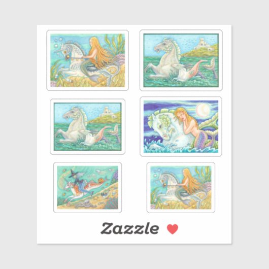 VERZAMELING GEMENGD ZEEJONKVROUW / ZEEPAARD FANTAS STICKER (Vel)