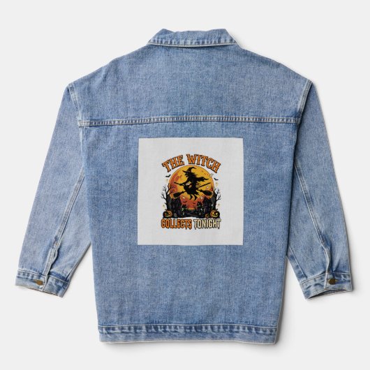 Verzameling Heksen Halloween Humor Denim Jacket (Achterkant)