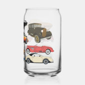 verzameling klassieke auto's blikvorm glas (Achterkant)