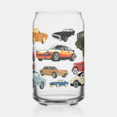 verzameling klassieke auto's blikvorm glas (Links)