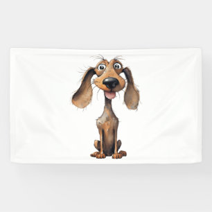 Verzameling kunst van een malse cartoon-hondenras spandoek
