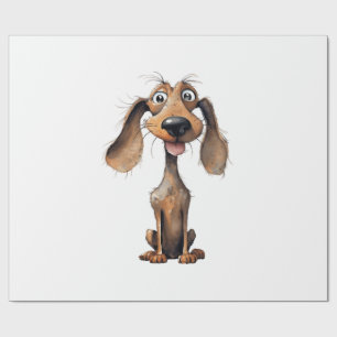Verzameling kunst van schattige cartoon-hondenrass cadeaupapier