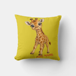 Verzameling Mooie Actieve Baby Dieren Giraffe Citr Kussen