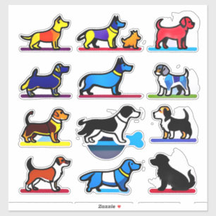 Verzameling Mooie Cartoon Puppies Sticker