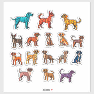 Verzameling Mooie Cartoon Puppies Sticker