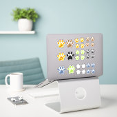 Verzameling Mooie Hondenpoten Sticker (Laptop op bureau)