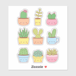 Verzameling Moppen van Cute Cactus Vetplanten Sticker