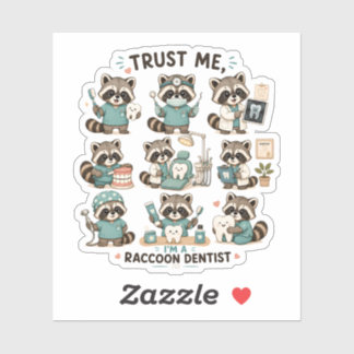 Verzameling stickers van een schattige wasbeer-tan