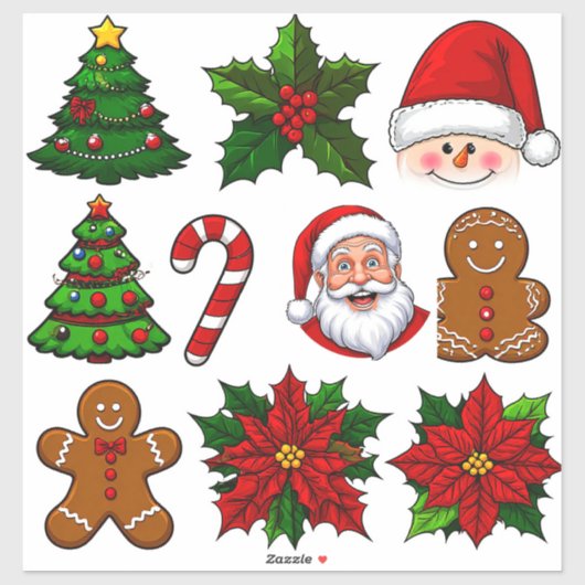 Verzameling van Festive Kerst Iconen Sticker (Vel)