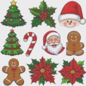 Verzameling van Festive Kerst Iconen Sticker (Voorkant)
