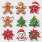 Verzameling van Festive Kerst Iconen Sticker (Voorkant)