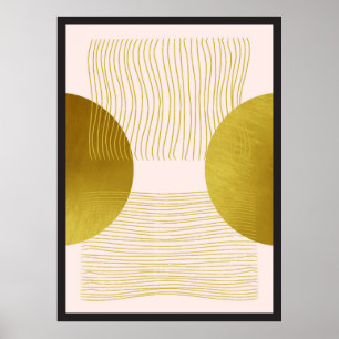 Verzameling van gouden vormen poster