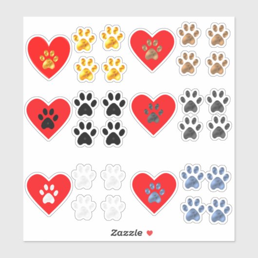 Verzameling van Harten & Pootjes Sticker (Vel)