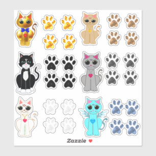 Verzameling van Kitty katten & poten Sticker