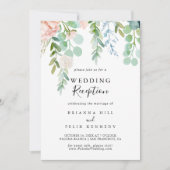 Verzameling van kleurrijke tropische Floral bruilo Kaart (Voorkant)