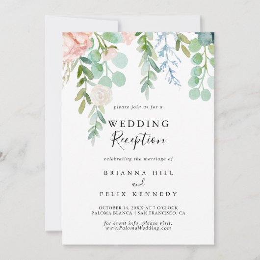 Verzameling van kleurrijke tropische Floral bruilo Kaart (Voorkant)