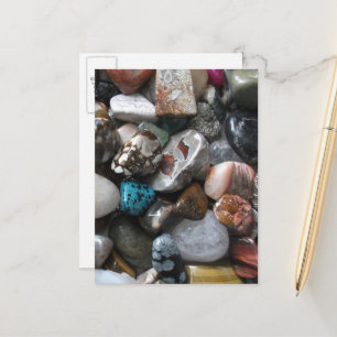 Verzameling van mooie gepolijste stenen ansichtkaa briefkaart