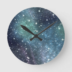 Verzameling van sterren nachtbeeld ronde klok