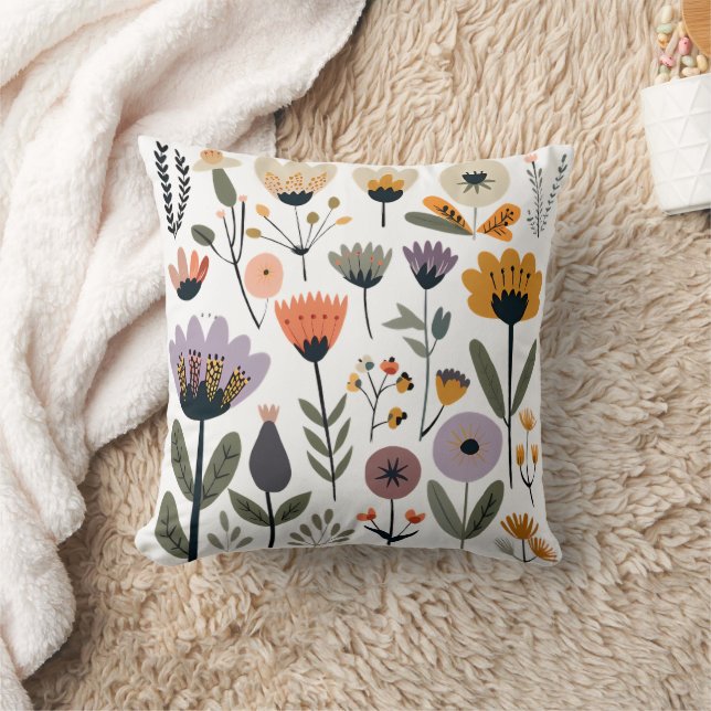 Verzameling van vectorbloemen kussen (Deken)