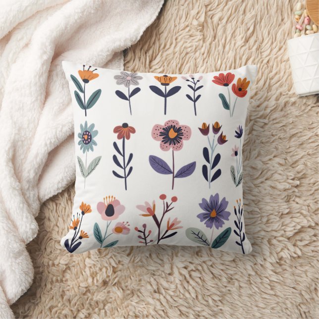 Verzameling van vectorbloemen kussen (Deken)