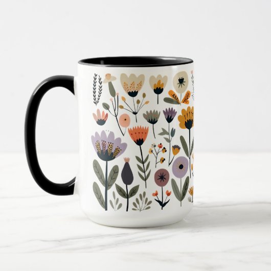 Verzameling van vectorbloemen mok (Links)