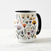 Verzameling van vectorbloemen mok (Voorkant rechts)