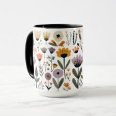Verzameling van vectorbloemen mok (Voorkant links)