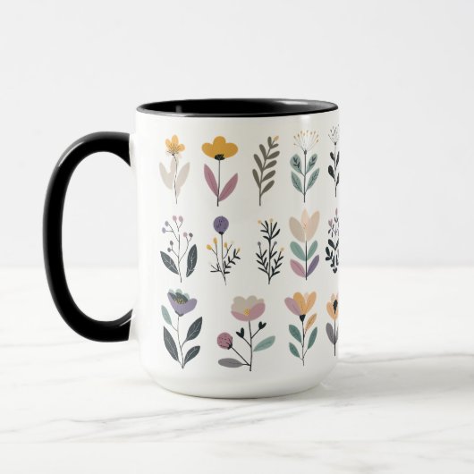 Verzameling van vectorbloemen mok (Links)