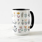 Verzameling van vectorbloemen mok (Voorkant rechts)