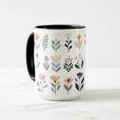 Verzameling van vectorbloemen mok (Voorkant links)