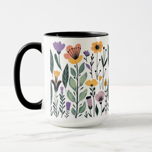 Verzameling van vectorbloemen mok (Links)