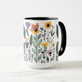 Verzameling van vectorbloemen mok (Voorkant rechts)