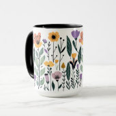 Verzameling van vectorbloemen mok (Voorkant links)