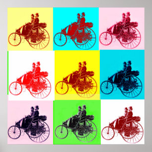 VERZAMELING VAN VINTAGE AUTO'S POP ART POSTER