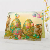 Verzameling Vintage Pasen Kaart (Gele Bloem)