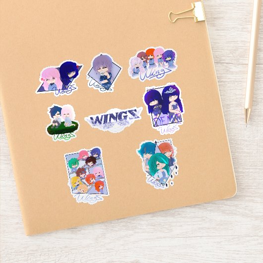 Verzameling Wingz-stickers - Blad 3 Sticker (Notitieboek)