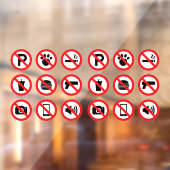 Verzameling Winkel Verboden Nut Voordeur Raamsticker (Vel 2)