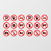 Verzameling Winkel Verboden Nut Voordeur Raamsticker (Vel)