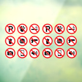Verzameling Winkel Verboden Nut Voordeur Raamsticker (Vel 3)